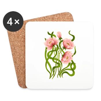 Flowers - Coasters (set of 4) - white - Front