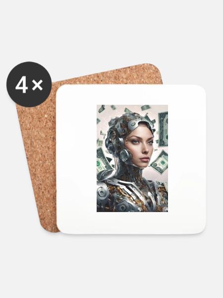 Artificial intelligence, the winning combination - Coasters (set of 4) - white