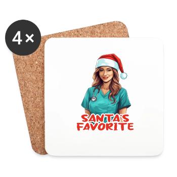 Merry Christmas Nurse - Coasters (set of 4) - white - Front