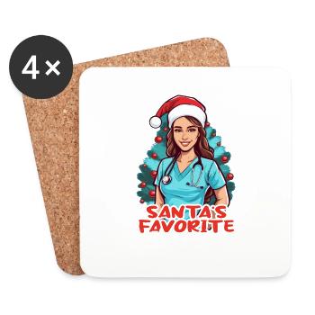 Merry Christmas Nurse - Coasters (set of 4) - white - Front