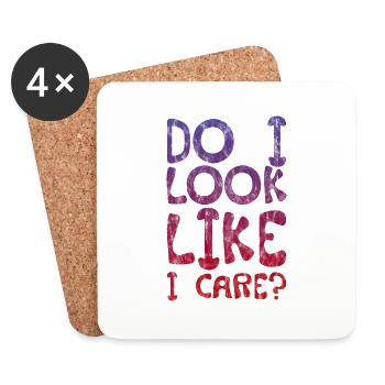 Do I Look Like I Care 3 - Coasters (set of 4) - white - Front
