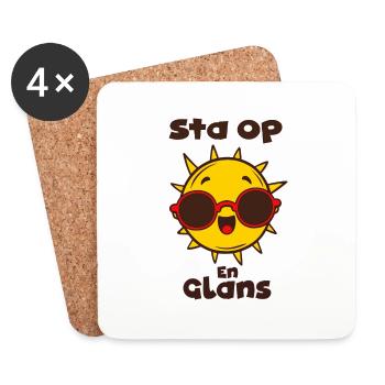 citation d'humour en hollandais - Dessous de verre (lot de 4) - blanc - Devant