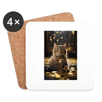 beautiful cat - Dessous de verre (lot de 4) - blanc - Devant