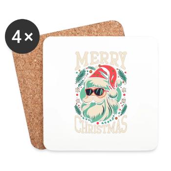 Joyeux Noël Famille Noël Joyeux Noël - Dessous de verre (lot de 4) - blanc - Devant
