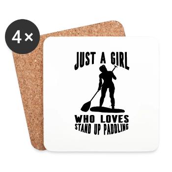 Stand Up Paddle Stehpaddeln Stehpaddler - Dessous de verre (lot de 4) - blanc - Devant
