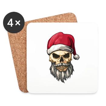 Crismas Skull - Untersetzer (4er-Set) - Weiß - Vorne