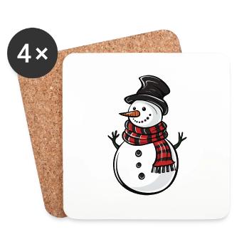 Snowman Winter Christmas - Coasters (set of 4) - white - Front