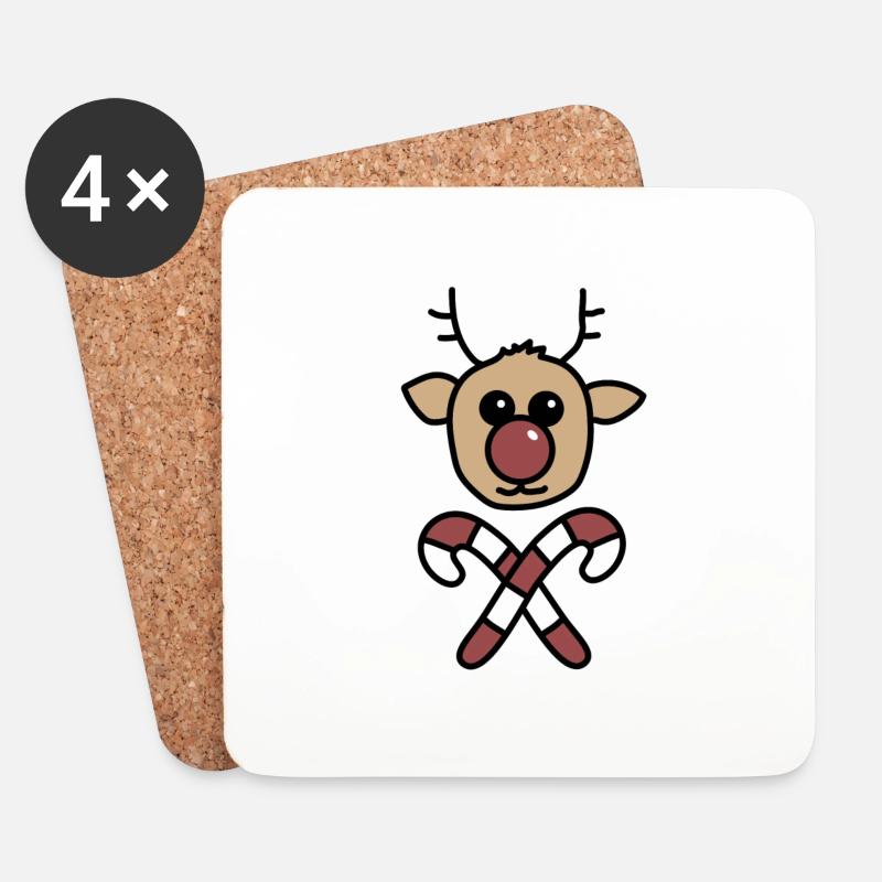 Rudolph - Untersetzer (4er-Set) - Weiß