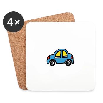 Voiture simple - Dessous de verre (lot de 4) - blanc - Devant