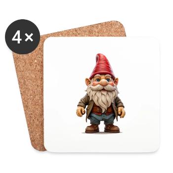 Garden gnome, a symbol of tradition and humour - Coasters (set of 4) - white - Front