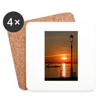 Sonnenuntergang über Venedig - Untersetzer (4er-Set) - Weiß - Vorne