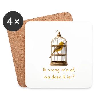 Je me demande? Dialecte anversois Chemises - Dessous de verre (lot de 4) - blanc - Devant