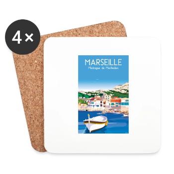 MARSEILLE MADRAGUE DE MONTREDON - Untersetzer (4er-Set) - Weiß - Vorne