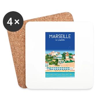 MARSEILLE LES PROPHETES - Dessous de verre (lot de 4) - blanc - Devant