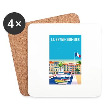 LA SEYNE SUR MER - Dessous de verre (lot de 4) - blanc - Devant