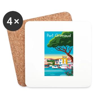 PORT GRIMAUD - Dessous de verre (lot de 4) - blanc - Devant