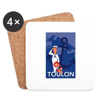 TOULON ANCRE - Dessous de verre (lot de 4) - blanc - Devant