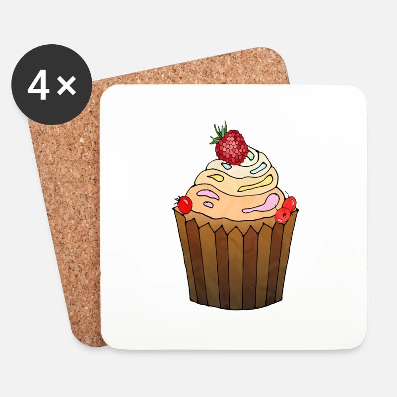 Kuchen - Untersetzer (4er-Set) - Weiß