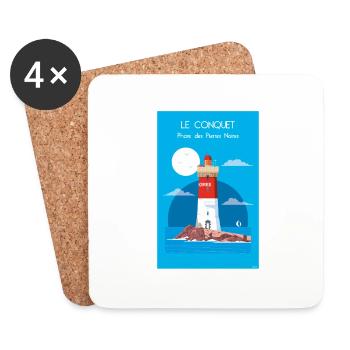 LEUCHTTURM DER SCHWARZEN STEINE - Untersetzer (4er-Set) - Weiß - Vorne