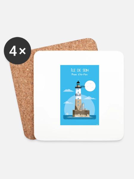 AR-MEN LIGHTHOUSE - Coasters (set of 4) - white