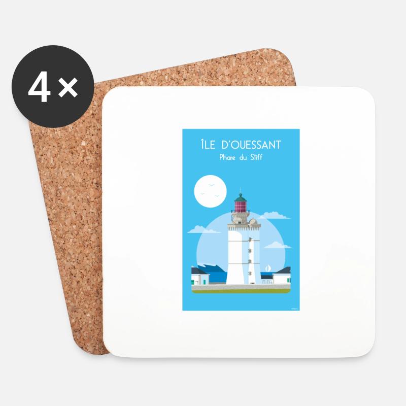 STEIFER LEUCHTTURM - Untersetzer (4er-Set) - Weiß