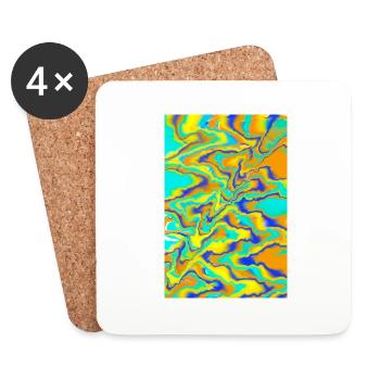 Abstrakt Kunst - Untersetzer (4er-Set) - Weiß - Vorne