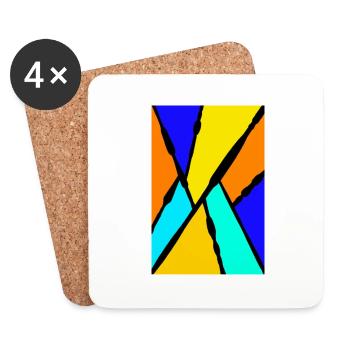 Abstrakte Kunst - Untersetzer (4er-Set) - Weiß - Vorne