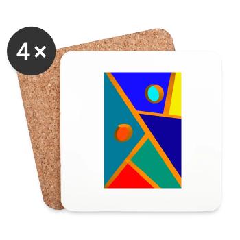 Abstrakte Kunst - Untersetzer (4er-Set) - Weiß - Vorne