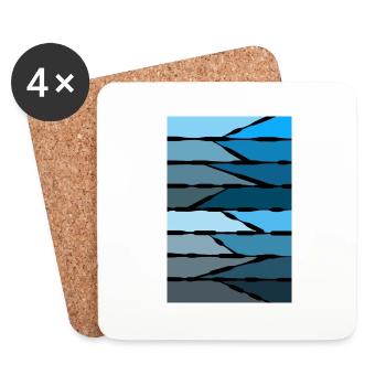 Abstract Blue - Coasters (set of 4) - white - Front