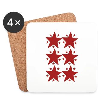 stars red - Coasters (set of 4) - white - Front