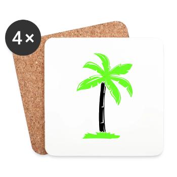 palme - Untersetzer (4er-Set) - Weiß - Vorne