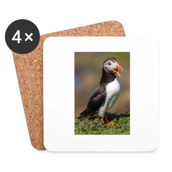 Macareux - Dessous de verre (lot de 4) - blanc - Devant