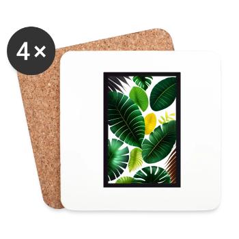 Minimalistic Jungle - Coasters (set of 4) - white - Front