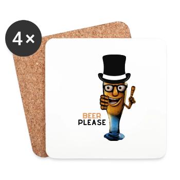 Bachelor Party Beer - Coasters (set of 4) - white - Front