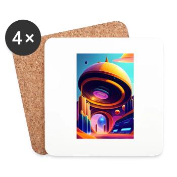 Retro Arcade - Coasters (set of 4) - white - Front