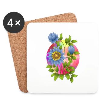 Blumen - Untersetzer (4er-Set) - Weiß - Vorne