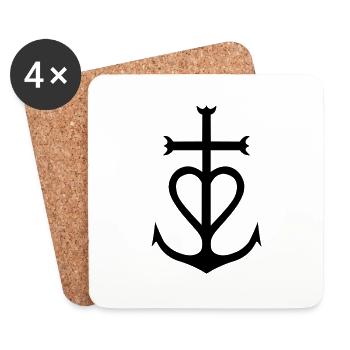 Croix Camargue - Coasters (set of 4) - white - Front