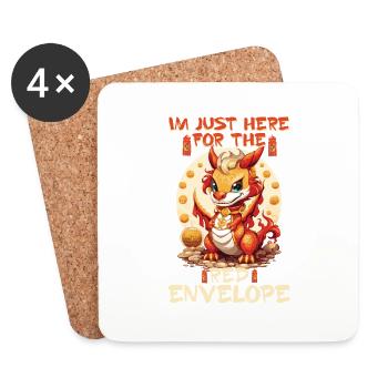 Happy Chinese New Year 2024 Funny Year Of The - Coasters (set of 4) - white - Front