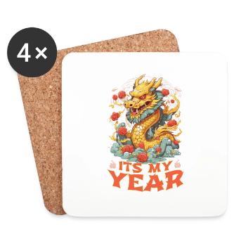 Year Of The Dragon Happy Chinese New Year 2024 - Coasters (set of 4) - white - Front