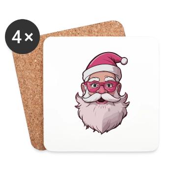Merry Pinkmas Pink Christmas Xmas merry christmas - Coasters (set of 4) - white - Front