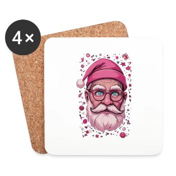 Merry Pinkmas Pink Christmas Xmas merry christmas - Coasters (set of 4) - white - Front
