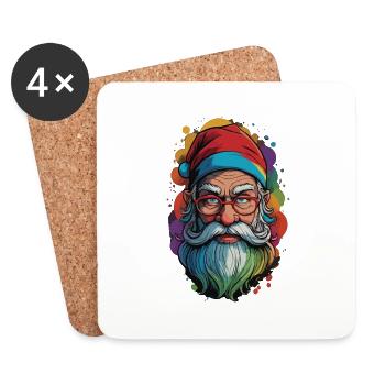 L’amour du Père Noël LGBTQ ne connaît pas de frontières - Dessous de verre (lot de 4) - blanc - Devant