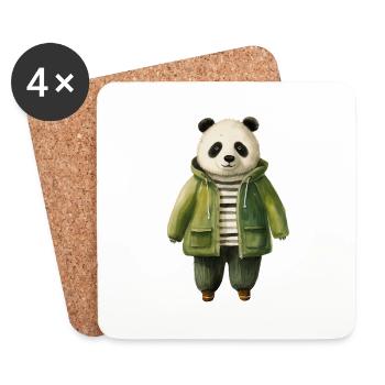 Bamboo Panda Magic Shirt - Vibrant & Unique - Coasters (set of 4) - white - Front