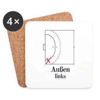Handball - Außen - Untersetzer (4er-Set) - Weiß - Vorne
