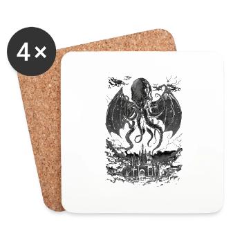 Le cauchemar de Cthulhu - Dessous de verre (lot de 4) - blanc - Devant