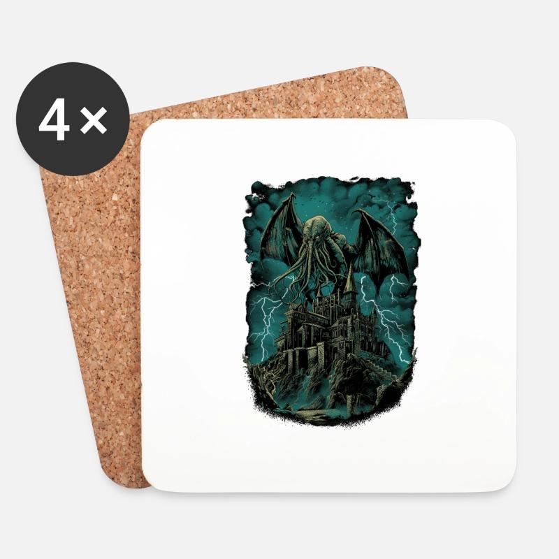 NIght des Cthulhu - Untersetzer (4er-Set) - Weiß