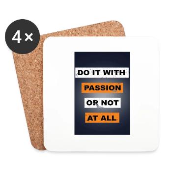 Do it with passion or not at all saying lettering - Coasters (set of 4) - white - Front