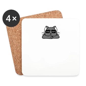 I Do What I Want Cool Cat - Coasters (set of 4) - white - Front