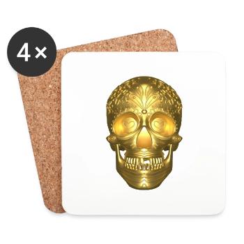 Calavera Gold - Untersetzer (4er-Set) - Weiß - Vorne