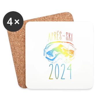 Après Ski 2024 Mountains Colorful - Coasters (set of 4) - white - Front